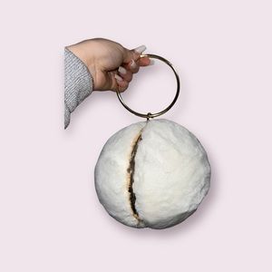 White fur purse